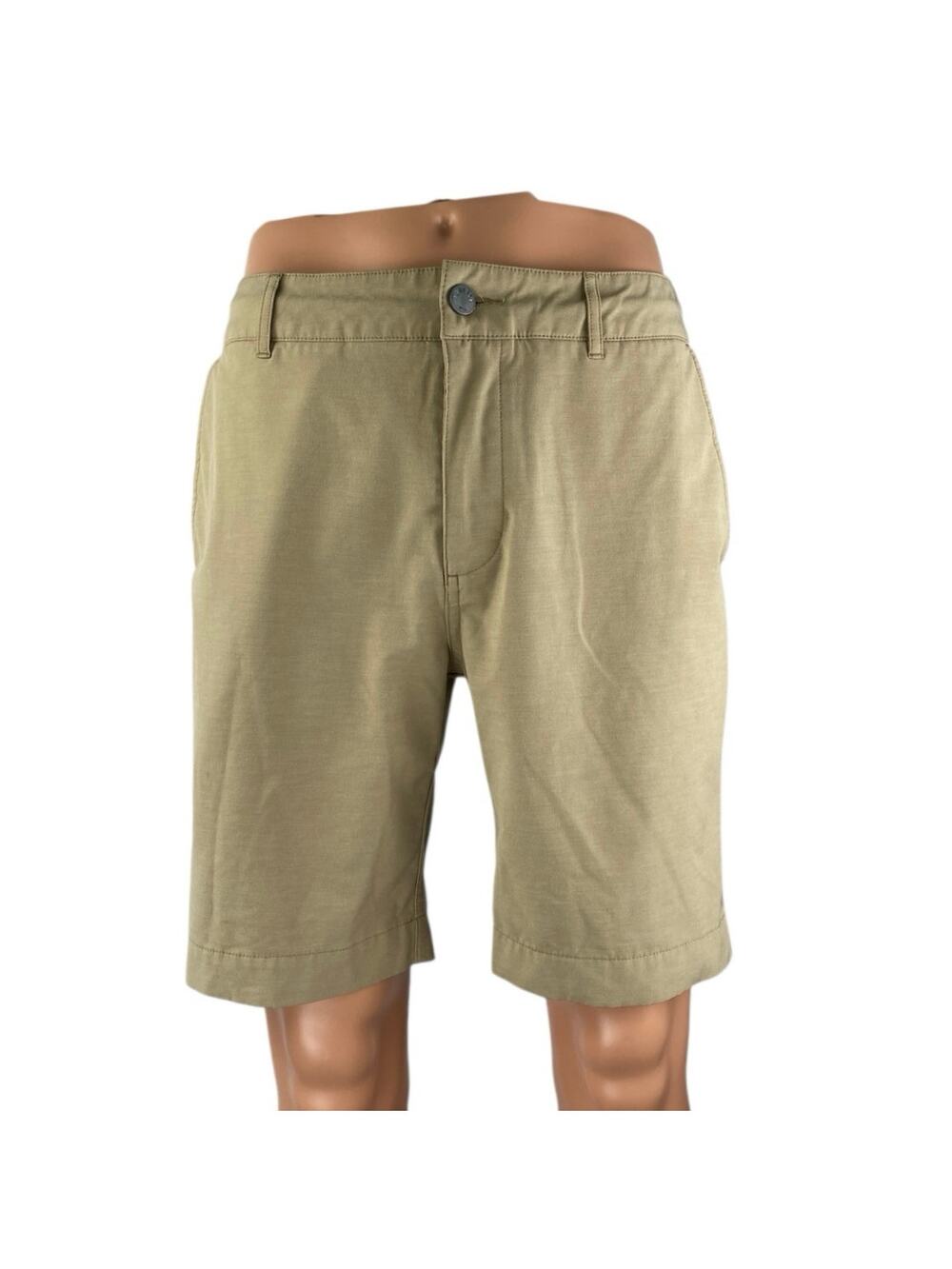 All Day Men's Beige High Waisted Straight Leg Casual Chino Khaki Shorts Size 31